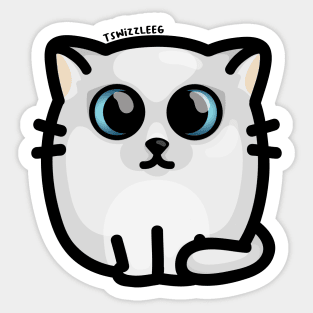 Chonky Boi - White Kitty (Blue Eyes) Sticker